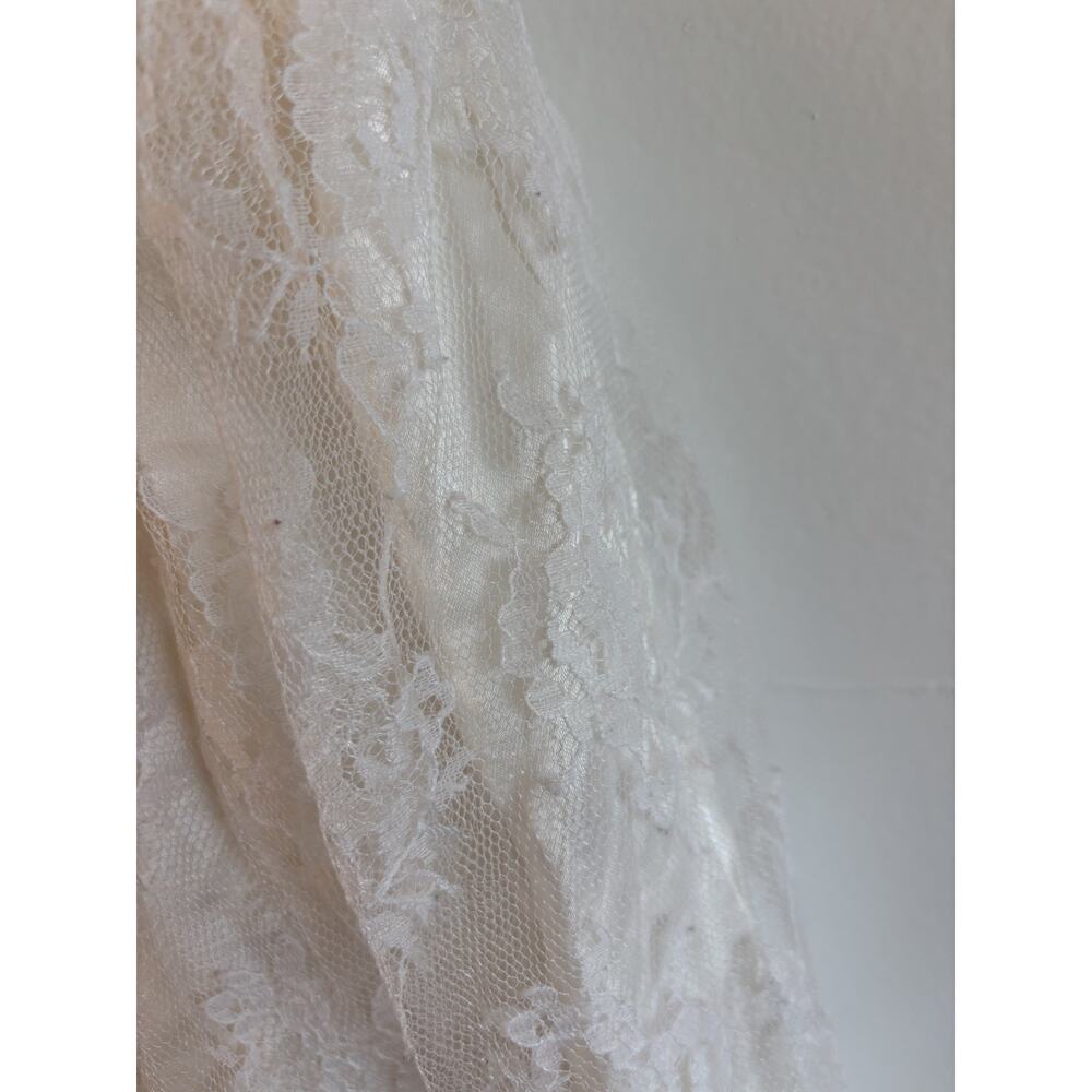 Vtg Jessica McClintock Gunne Sax Girls 10 Prairie Dress Cottagecore White Lace - Picture 7 of 10
